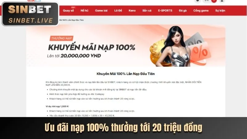 Khuyến mãi hấp dẫn tại Sinbet